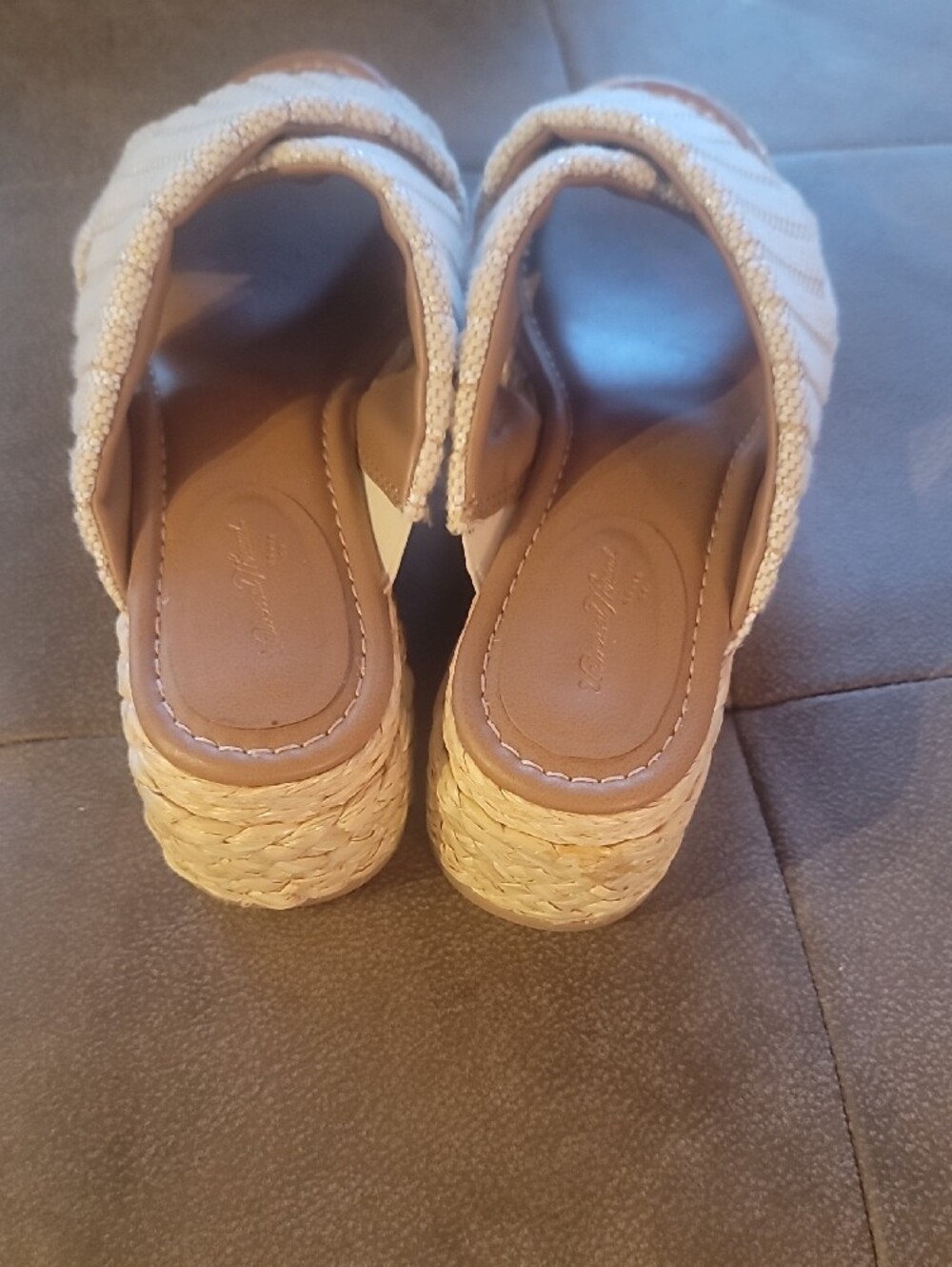 Women’s Cream Universal Thread Woven Espadrille Platform Sandal Sz 7 - Picture 3 of 7